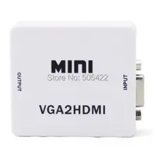 Мини HD 1080 P Аудио VGA к HDMI HD HDTV видео преобразователь адаптер с HDMI кабелем для ПК ноутбука к HDTV проектору