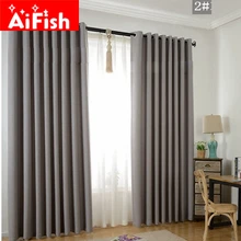 Solid Blackout Thicker Linen Shade Thermal Insulated Modern Curtains for Living Room Window Curtains Blinds Custom AP197-20
