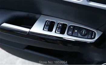 

for KIA sportage 2016 2017 QL LHD Chrome door Window Lift Switch Panel Cover Trim Bezel Molding Garnish Car Styling