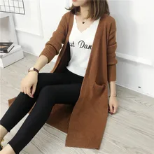 New Solid Loose Fashion Women Sweater Long Sleeve Elegant Cardigan Feminino 2019 New Autumn Winter Thick Knitting Sweater Coat fat mm sweater 2017 autumn winter the new fashion loose cardigan hooded thick knitting casual ms sweater coat m 5xl plus size a