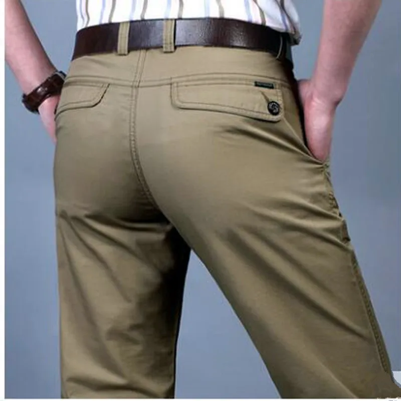 

Fashion New High Quality Cotton Men Pants Straight Spring and autumn Long Male Classic Business Casual Trousers Full Length Mid