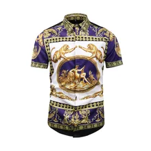 True reveler, черные, золотые, фиолетовые Мужские рубашки с коротким рукавом, персонаж, ангел, цветок, блузка, тигр, пантера, рубашки, модные леопардовые Топы