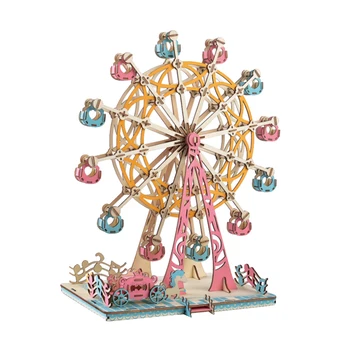 

Wooden Puzzles for Kid 3D Wooden Puzzle Ferris Wheel Colorful Jigsaw Assemble Toy DIY Puzzle for Kids and Children