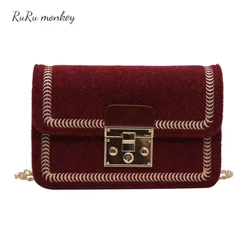 

Women Shoulder Bag Pu Leather Bag For Women Fashion Crossbody Bag Portable Mini Retro Sen Chain Small Square Package