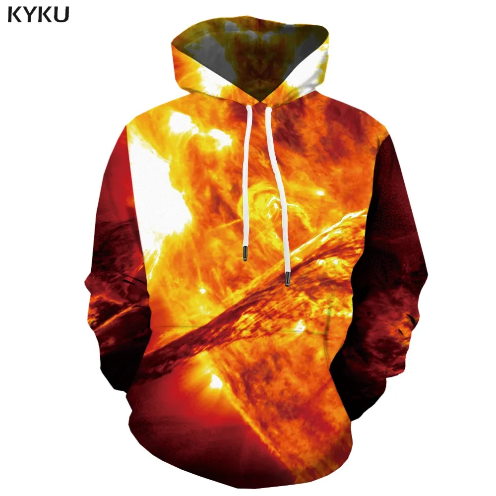 

KYKU Brand Space Galaxy Sweatshirts men Colorful 3d Printed Aurora Hoody Anime Nebula Hooded Casual Character Sweatshirt Printed