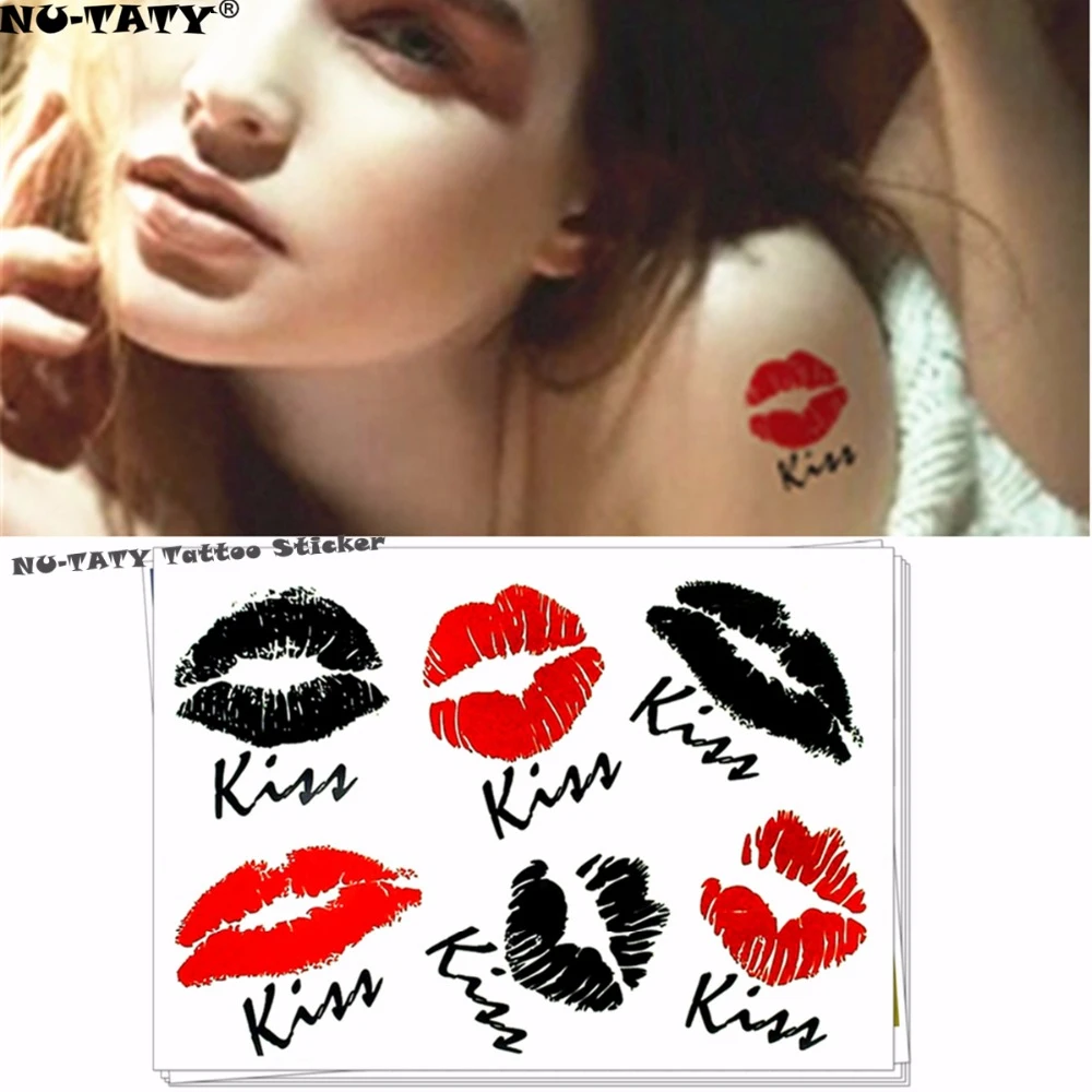 Nu-TATY A sexy kiss временная татуировка боди-арт, флеш-тату, наклейка s 17*10 см, водостойкая поддельная татуировка, автомобильная Наклейка на стену