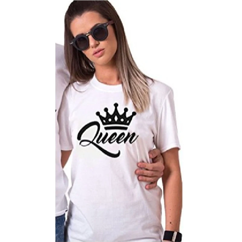 Король Королева пары H & R Футболка женская одежда летняя футболка 2018 повседневные