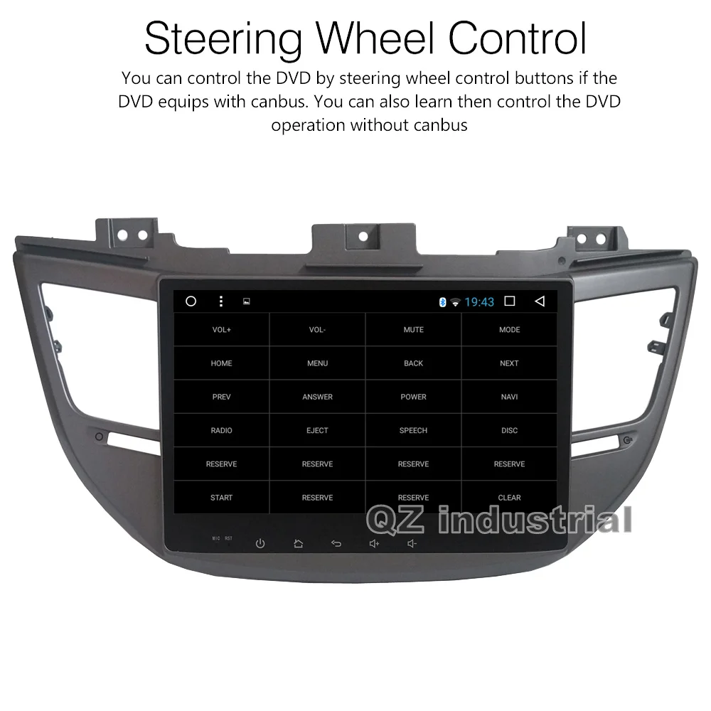 Top QZ industrial HD 10.1inch Android 8.1 T8 Car radio DVD player for Hyundai Tucson 2015-2017 with BT GPS 3G 4G WIFI SWC RDS Map 3