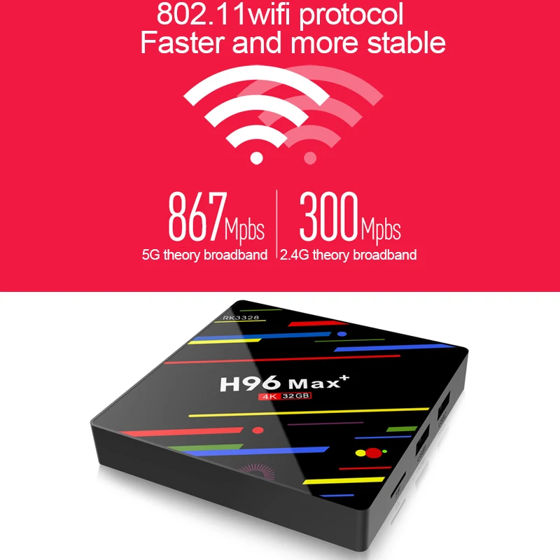 H96 MAX Plus Smart TV Box Android 8.1 TVBox 4 gb di Ram 32 gb di Rom Rockchip RK3328 1080 p 4 k H.265 USB3.0 IPTV Set top box