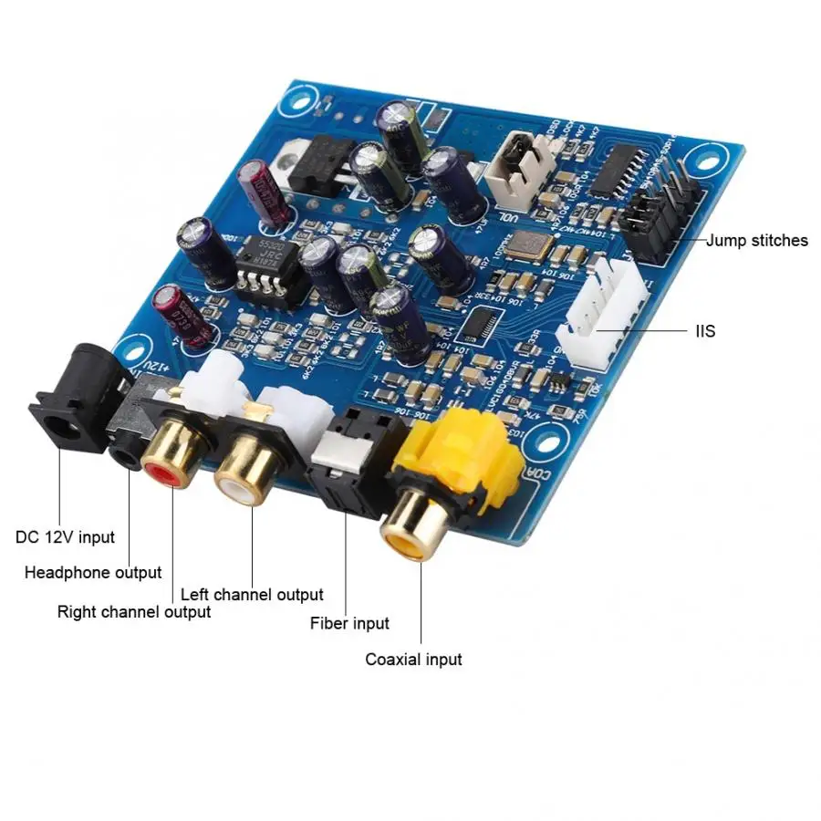 ES9038 Q2M I2S DSD волоконный коаксиальный Вход Плата декодера ЦАП Поддержка I2S DSD PCM