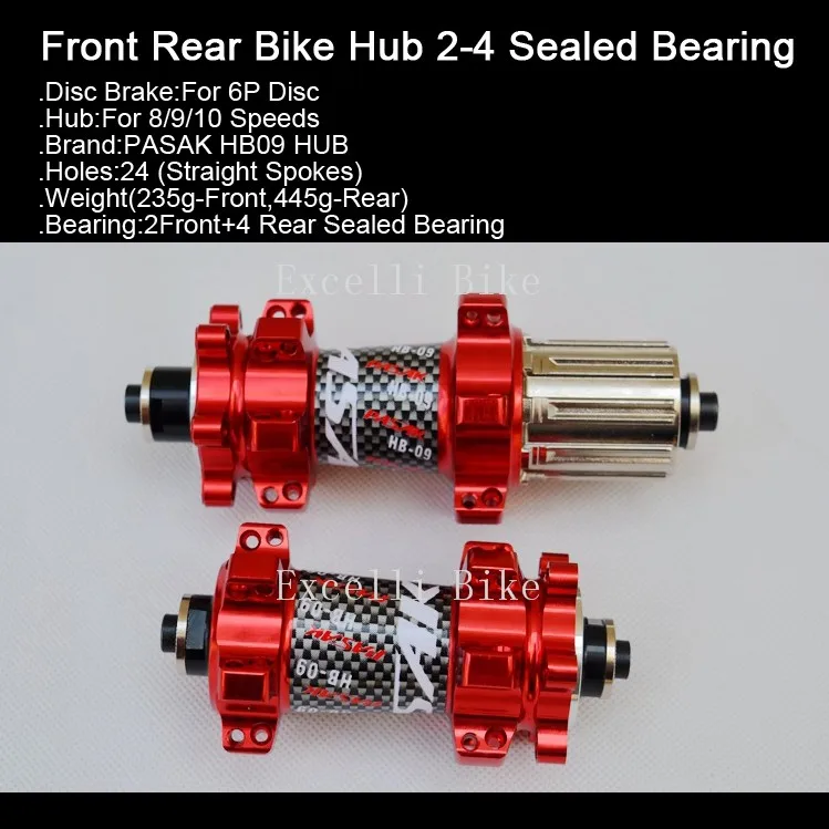 Disc Brake MTB Front Rear Bike Hub 4 Sealed Bearing 24Holes Red Black Blue Yellow Bicycle Hubs Free quick release01