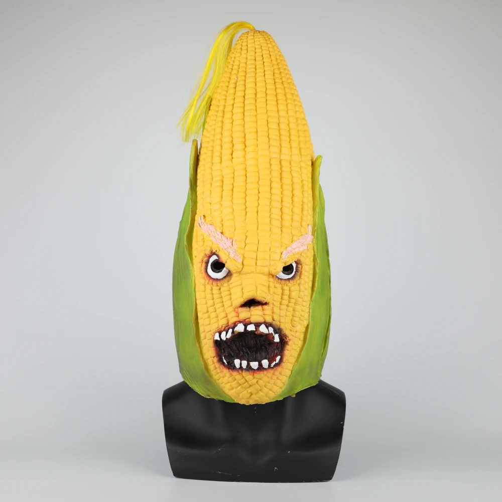 Angry Corn Mask Cosplay Funny Horror Vegetable Maize Mask Halloween Costume Prop Party Dressed Dropshipping (3)