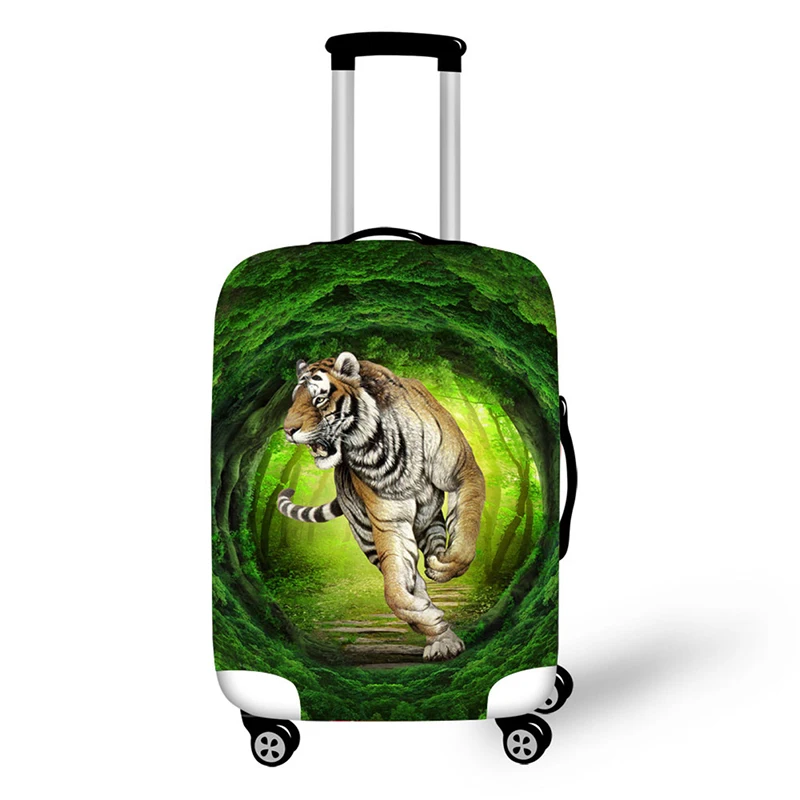 3D  tiger design travel accessories suitcase protective covers 18-30 inch elastic luggage dust cover case stretchable