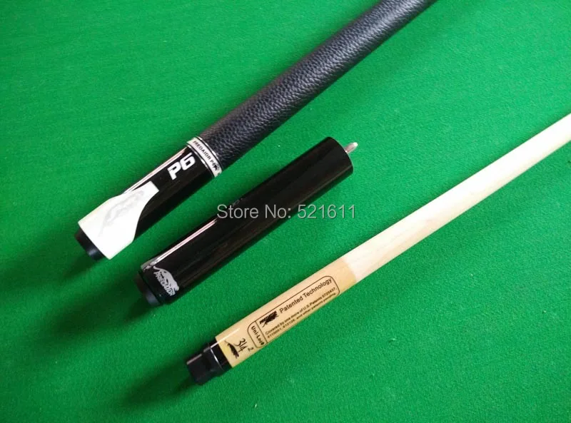 Дизайн черный Снукер cue stick 1/2 соединенный клен дерево с мини-удлинитель 9,5 мм кожаный cue tip Uni-Loc joint Top grade