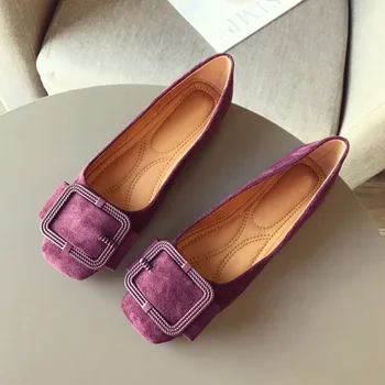 

2020 Fashion Shoes Women Spring Autumn Flats Soft Slip-On Woman Ballet Single Shoes Buckle Ladies Females Footwear Plus size