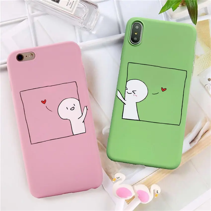 Funny cartoon couple lover phone case for iphone 7 8 6 6s plus X XS MAX for iphone X XS MAX XR TPU BACK COVER FUNNY PRINT CASES