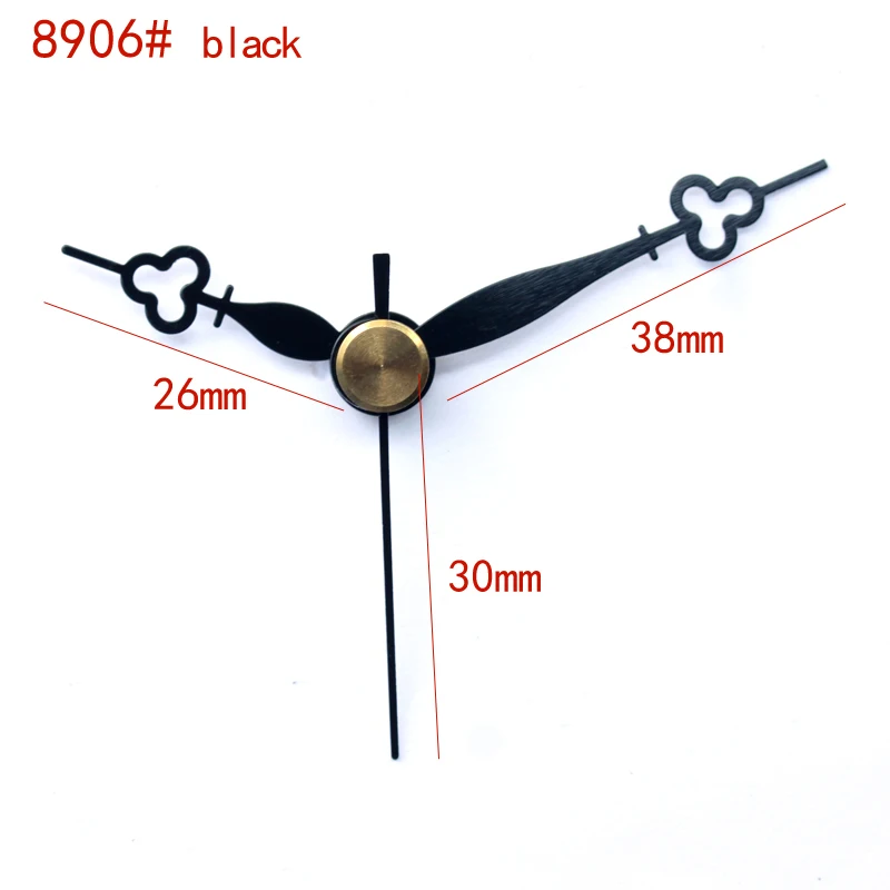 S Shaft короткие часы Hands 8906 # черные (just hands) металлические алюминиевые DIY кварцевые