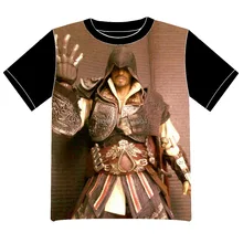 Envío Gratis Anime manga Assassins Creed Assassins Creed Camiseta Hombres de Las Mujeres Cosplay Camiseta de Malla Negro Tee 001