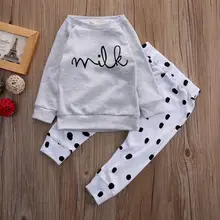 2pcs Newborn Toddler Kid Baby Clothes Long Sleeve Top Pants Leggings Outfits Set