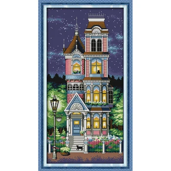 

Everlasting Love Christmas A Quiet Night Ecological Cotton Cross Stitch Stamped Printed 11 14CT DIY Printed Decorations For Home