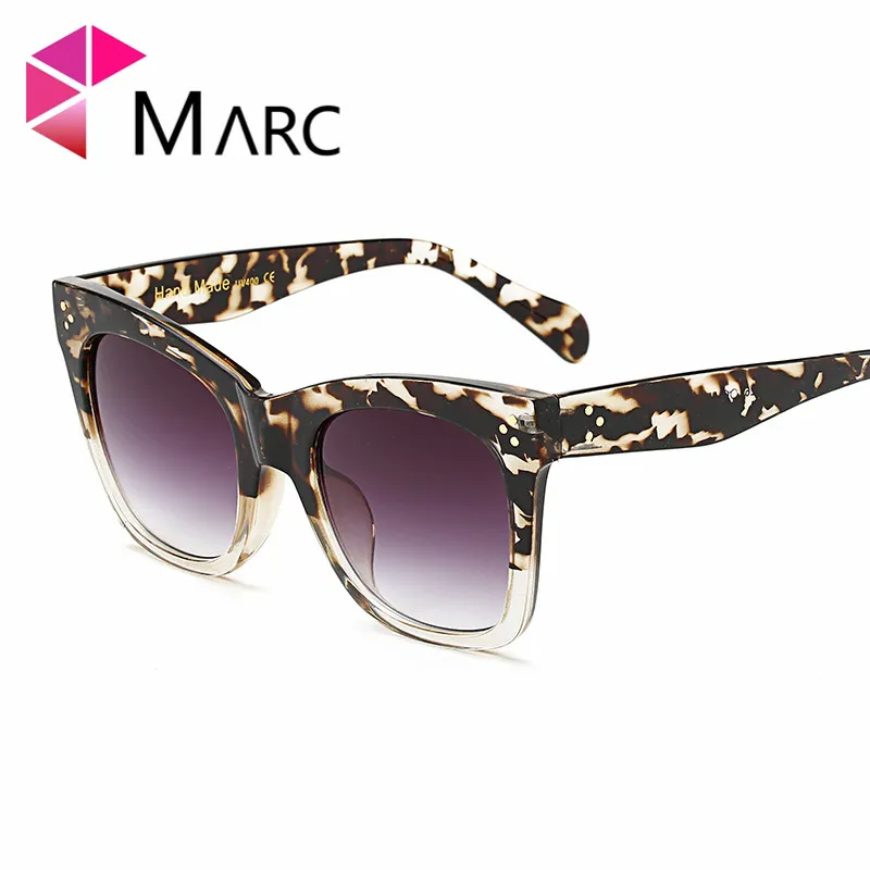 

MARC UV400 WOMEN MEN sunglasses oculos Fashion gafas eyewear sol Gradient Square Plastic Leopard cat eye