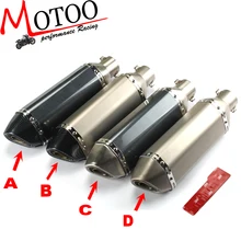 Motoo – Universal 36-51mm Motorcycle exhaust Modified Scooter Exhaust Muffle GY6 for HONDA R1 R3 R6 FZ6 Z1000 GSXR600