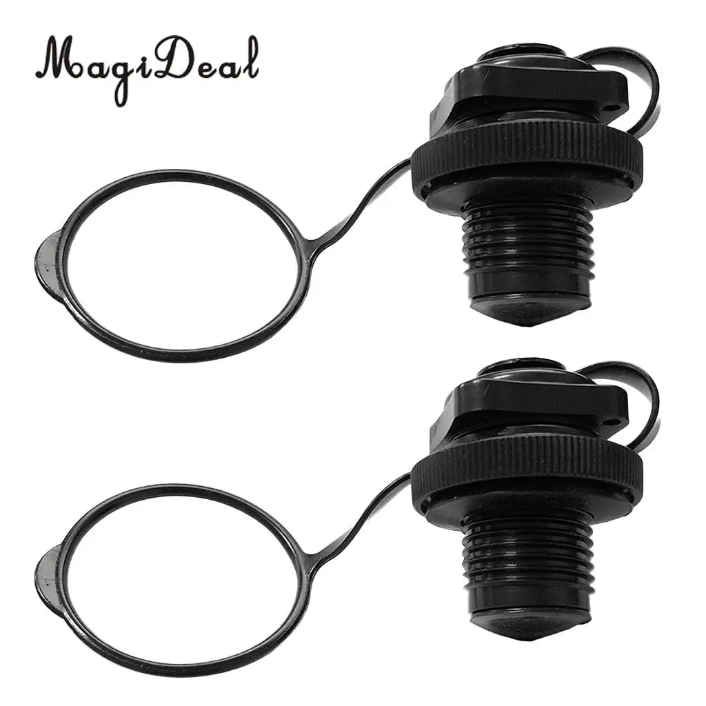 1 Pair Air Valve Caps Inflate Deflate Airlock Spiral Air Plugs Screw for Inflatable Fishing Boats Airbed Dinghy Yacht