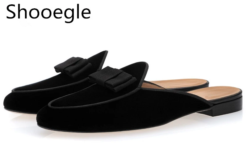 black bow slippers