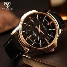 YAZOLE мужские часы Лидирующий бренд синее стекло Мужские часы водонепроницаемые Модные кожаные римские Роскошные наручные часы Relogio Masculino