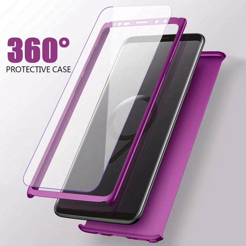 360 Полный чехол противоударный для телефона samsung Galaxy S9 S8 Plus защитный Note 9 8
