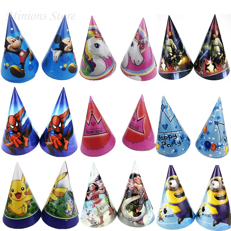 6 Pcs Lot Licorne Emoji Dessin Anime Spiderman Chapeau Anniversaire Papier Chapeaux Enfants Fete Casquettes Couronne Princesse Joyeux Anniversaire Fete Fournitures Aliexpress Maison Animalerie