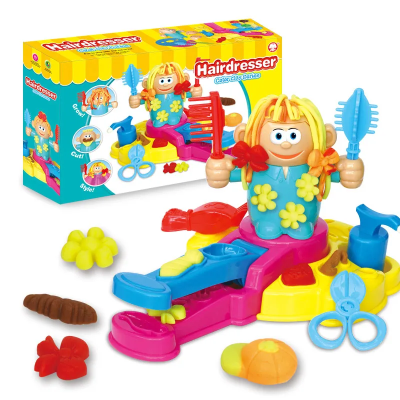 

Funny 3D Hairdresser Colorful Kids Plasticine Play Dough Toys Model for Children Manual DIY Clay Tool Pretend Play Education Toy