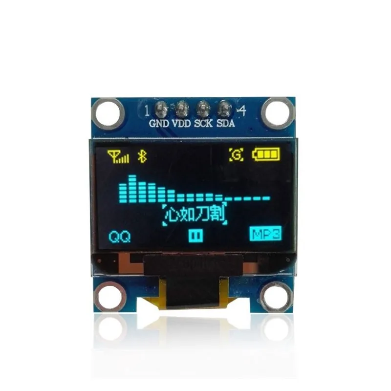 Модуль ЖК-дисплея 0 96 дюйма IIC Серийный желтый синий 128X64 I2C SSD1306 12864 плата с