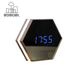 BDBQBL Многофункциональный светодио дный ночник цифровой будильник Температура Дисплей Зеркало термометр сенсорный Настольный светильник