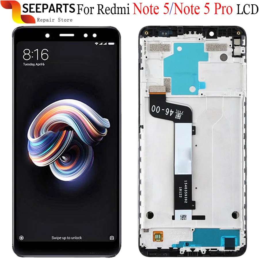

Original Tested Xiaomi Redmi Note 5 Pro LCD Display Digitizer+Frame Touch Screen Redmi Note 5 China LCD Replacement Repair Parts