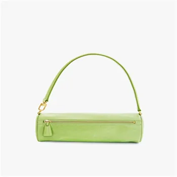 

2019 New tagram trend, green, simple and fresh cylinder steamed stuffed women bags Free mailing