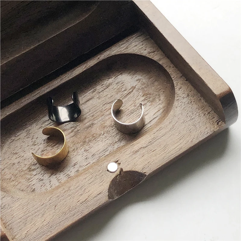 UVW003 2pc Stainless Steel Earrings Non-Piercing Ear Bone Clip On Earring for Women Fake Ear Cuff Helix Tragus Piercing Jewelry