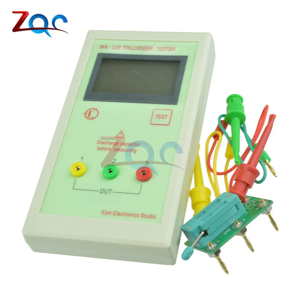 MK-328 Tester Transistor Inductance Capacitance Resistance ESR Meter TEST MOS/PNP/NPN Automatic Detector with Clip Cable 3