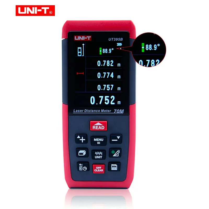 

Professional Laser Distance Meters UNI-T UT395B 70M Digital Laser Range finder handhled distance tester Measure Area/volume Tool