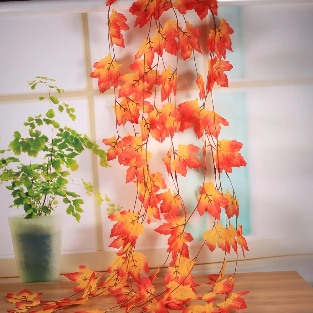 10x artificial fall maple leaf decorative flowers garland for autumn weddings parties garden decor decoration - Fall Decorations For Sale 10x artificial fall maple leaf decorative flowers garland for autumn weddings parties garden decor decoration - Fall Decorations For Sale