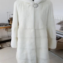 Женское пальто из натурального меха норки, женская верхняя одежда с капюшоном, полностью из норки, Женское зимнее пальто