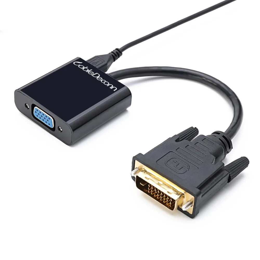 DVI-D 24+ 1 к VGA Full HD 1080P HDTV соединительный кабель с Micro USB кабель питания для монитора ПК адаптер