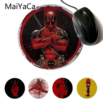 

MaiYaCa Boy Gift Pad red deadpool man Durable Rubber Mouse Mat Pad High Quality Anti-Slip Durable DIY Round Mouse Mat