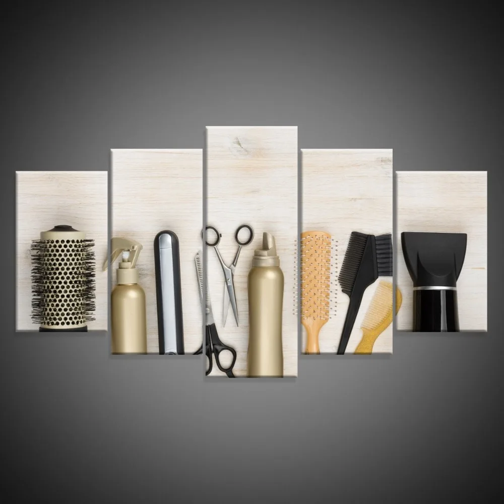 Canvas-Pictures-Barbershop-Decor-5-Pieces-Scissors-Comb-Bottle-Painting-HD-Prints-Hairdressing-Tools-Modular-Wall