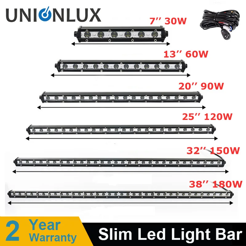 

7 13 20 inch Single Row Offroad LED Light Bar 30w 60w 90w LED Work Light Bar Flood Spot Beam Daytime Running Light for ATV SUV