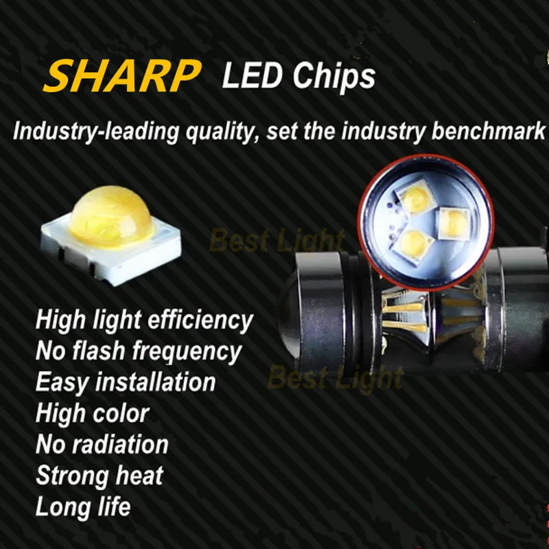 2 шт. H8 H11 Led HB4 9006 HB3 9005 P13W H16 5202 противотуманная фара лампа 1500LM 6000K белая