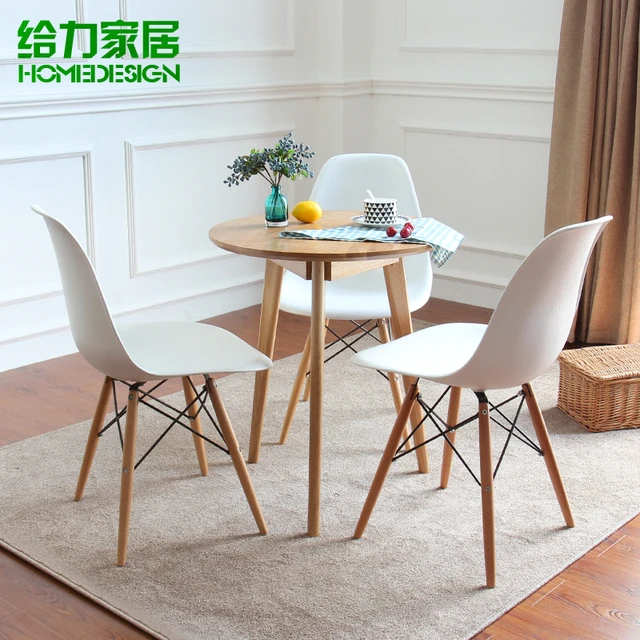 Para construir pulgar pared Madera nórdica IKEA mesa de comedor pequeña mesa de roble mesa de centro  redonda ocio negociación tabla especiales _ - AliExpress Mobile