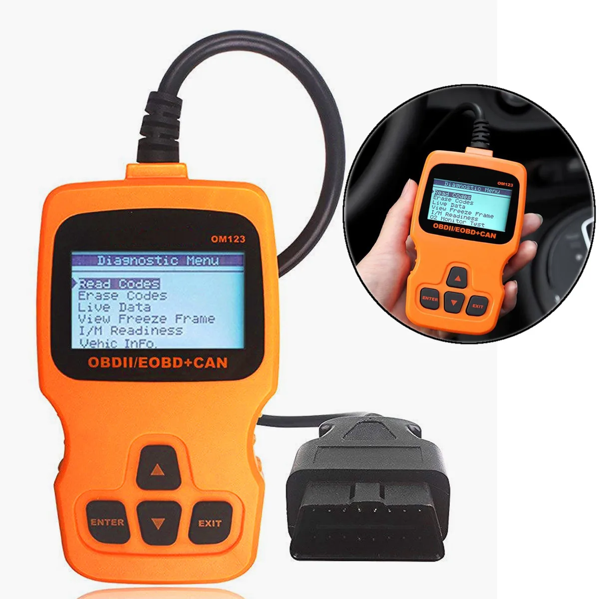 

ODB2 Automotive Scanner OBDII / EOBD + Can OM123 Auto Diagnostic Tool Fixd Read Engine Faults Scan Tool for Car Elm327
