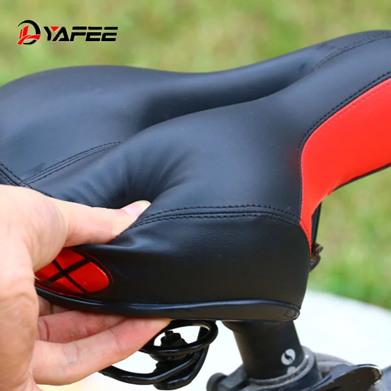 

YAFFE Bicycle Seat with Shock Absorber Mountain Road Bicycle Saddle PVC Material Comfortable Ventilation Soft Bicycle Seat