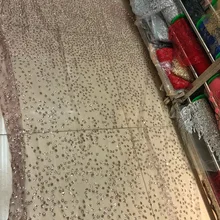 Ap2038#5 ярдов шампанское Золотая Звезда романтическая ручная печать склеенная сетка с блестками Тюль сетка сахарная кружевная ткань для распиловки платье